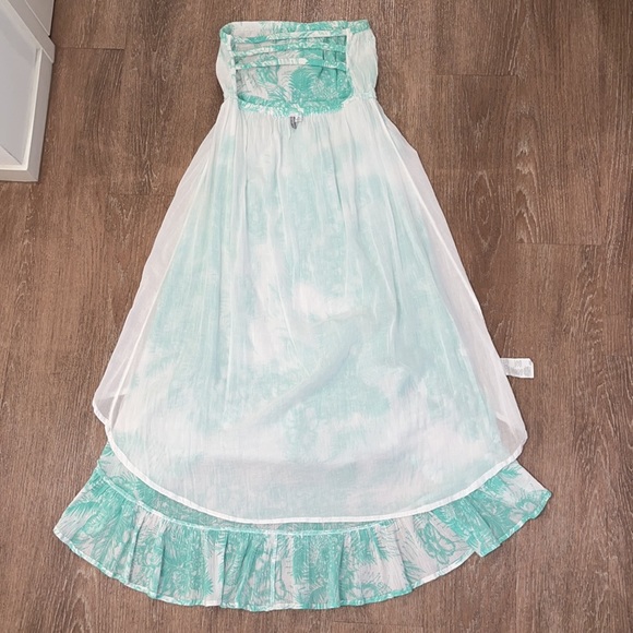 Rip Curl Green/White Tropical Print Hi-Lo Dress - Picture 12 of 15